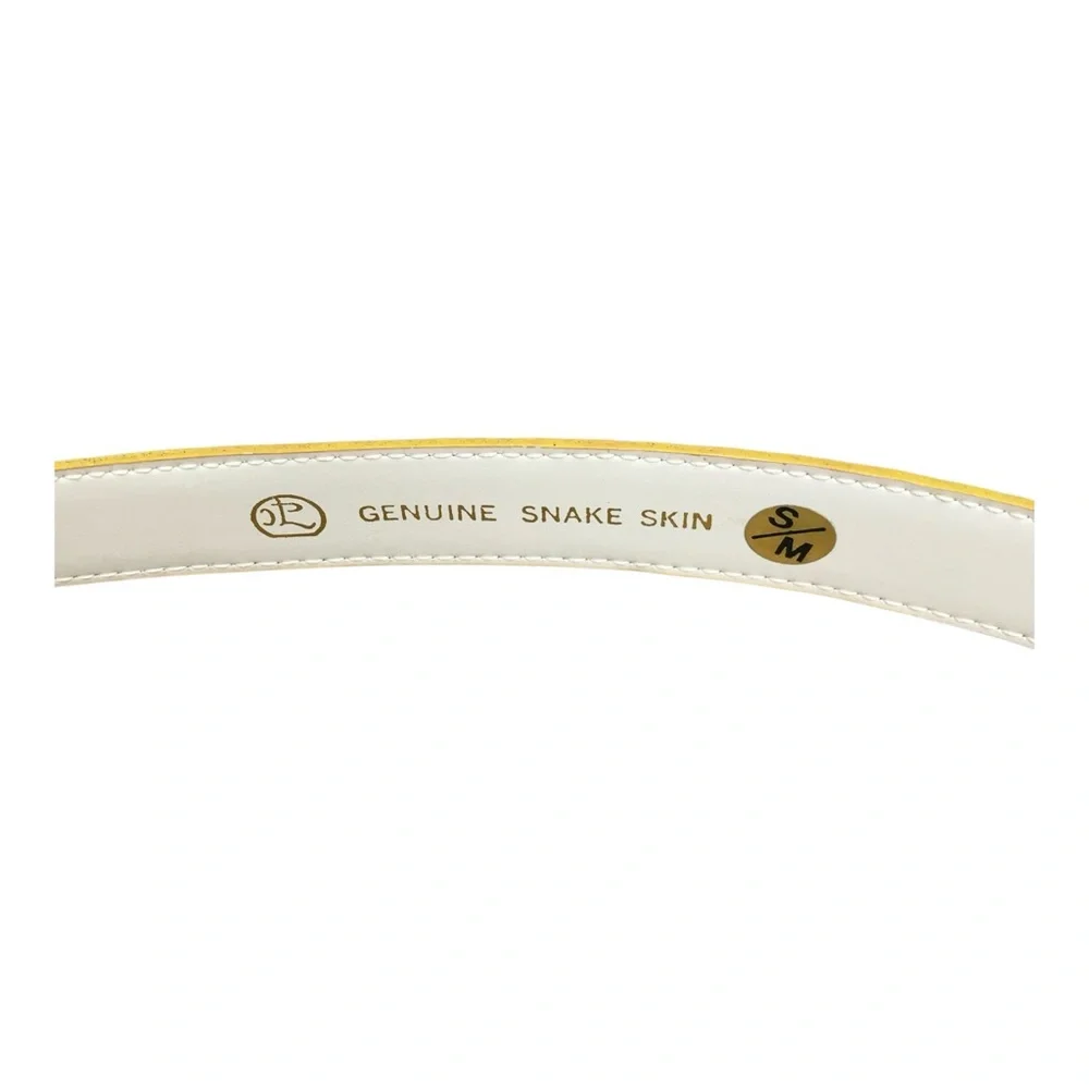 Genuine Leather Snakeskin  Gold Rhinestone Buckle Belt. SZ. S/M.